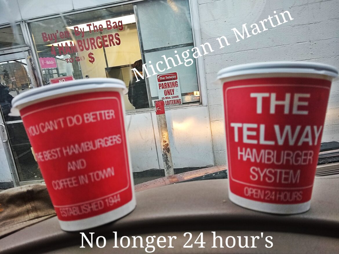 The Telway official name, they use to sell 3000 cups of Coffee every day. Home of the Famous Double Double