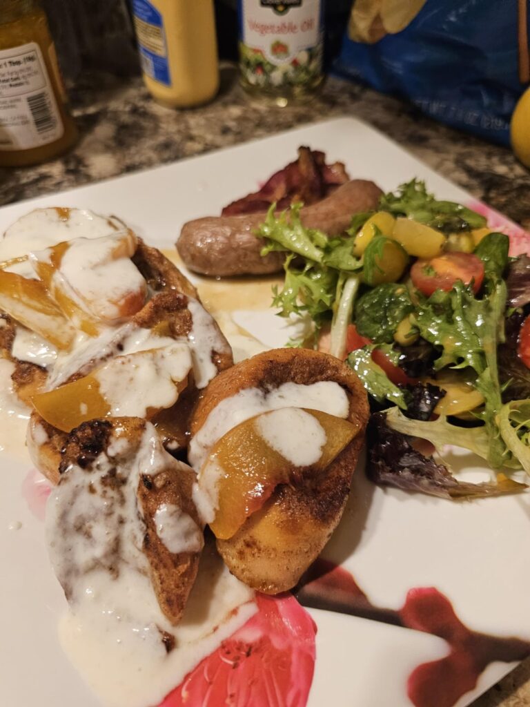 Not the prettiest but Peaches n Cream French Toast was awesome