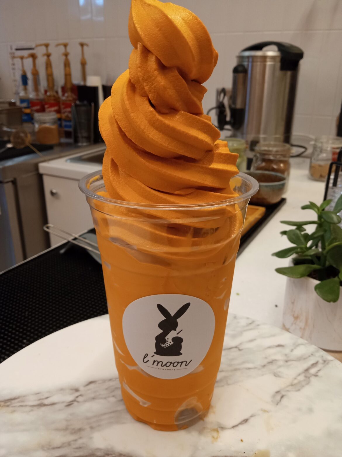 24oz Thai Tea Soft Serve from L'moon Creamery in Pasadena, CA