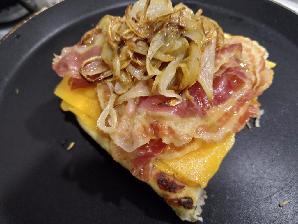 I used up the rest of the store bought focaccia