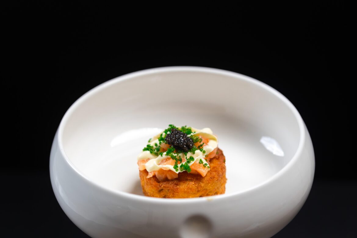 Potato, salmon, yuzu kosho, caviar