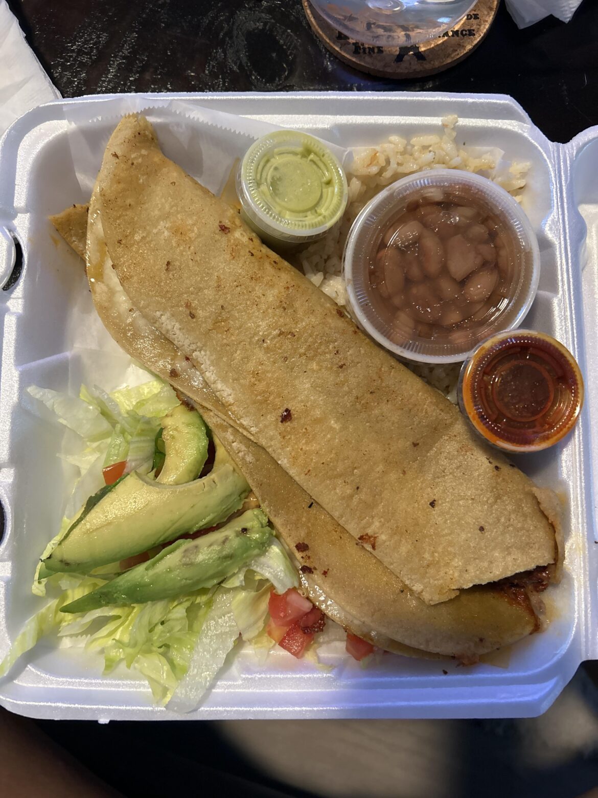 Campechano machete from Casita Vizuet behind the Wells Branch H-E-B. The other half of the machete is underneath