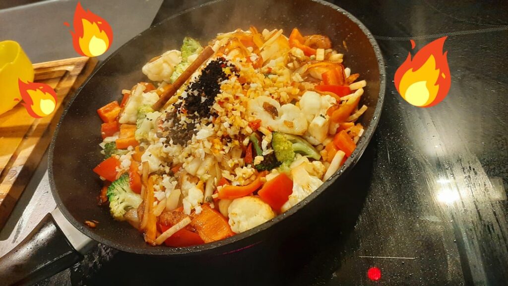 A sweet and hot creation of mine, served with raita and naan