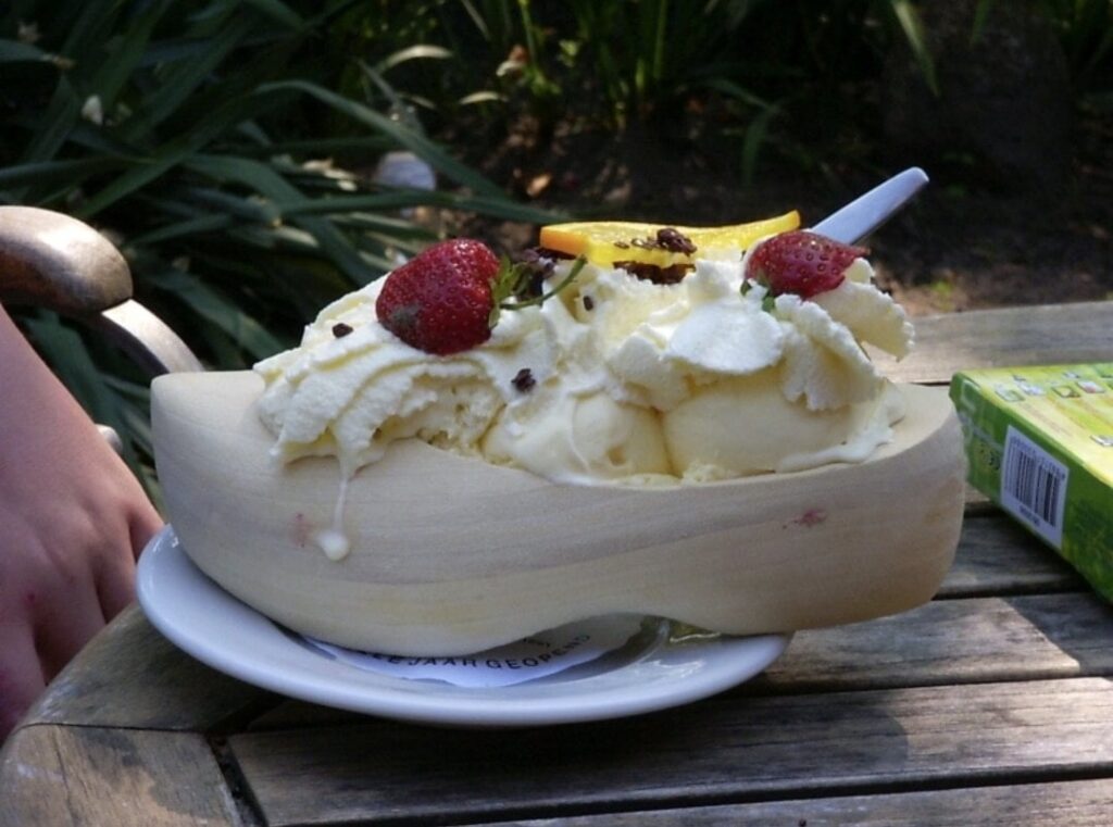 Fries or bread in a clog is almost excusable, but ice cream?