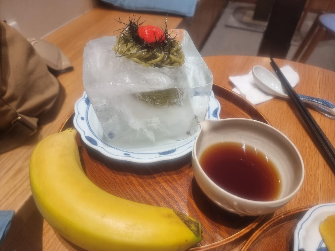 Soba Noodles in Ice Block