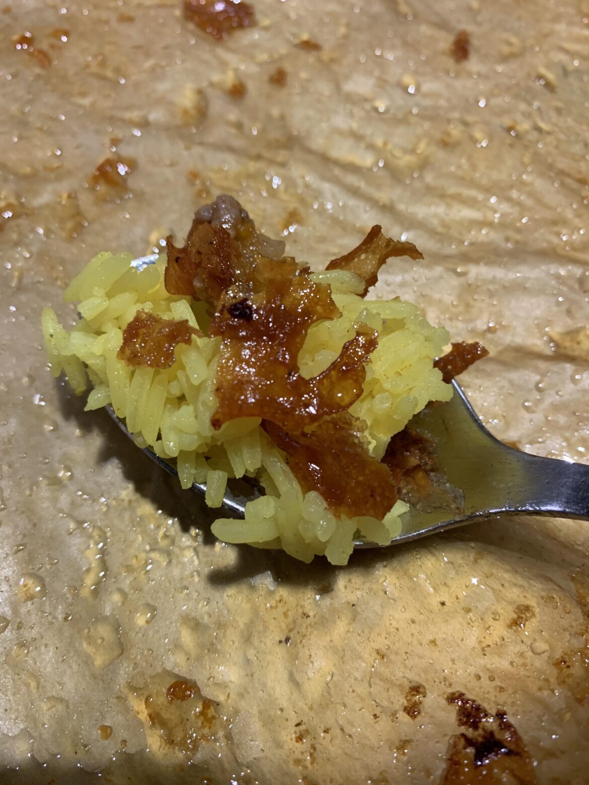 “Never worry about the cook” is a mantra in our house. Drumstick fond on rice. Gotta check the seasoning somehow. This is why I don’t eat much dinner.