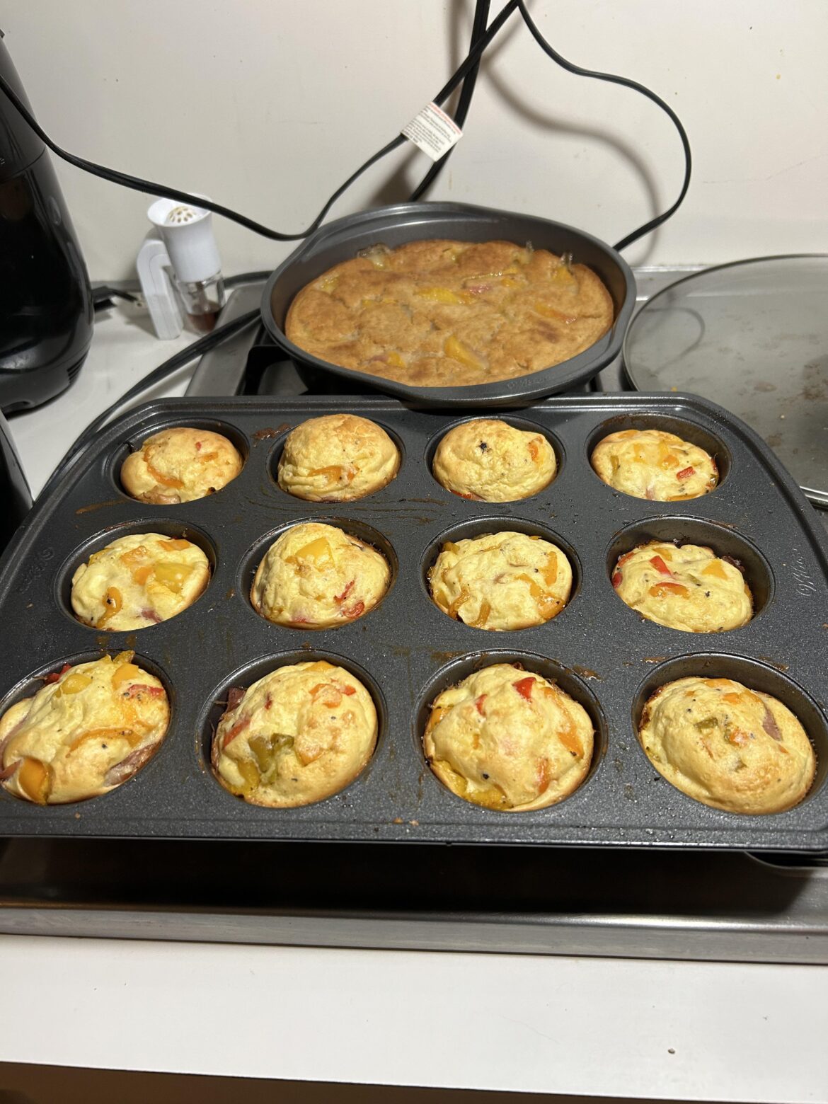 Bisquick impossible quiche bites and peach cobbler Bisquick impossible quiche bites and peach cobbler