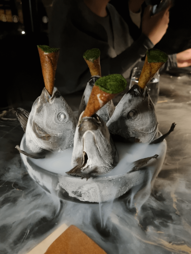 Cones on a fish head