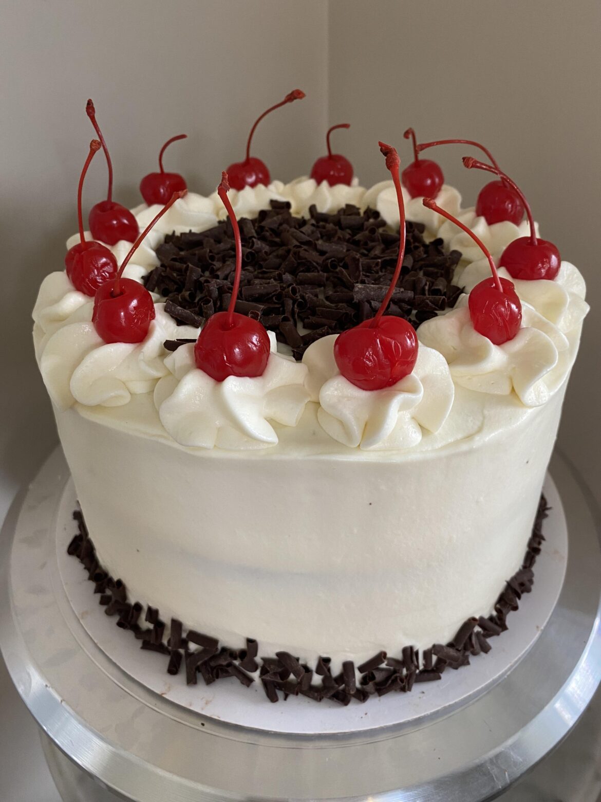 Simple Black Forest cake for my family because they are obsessed