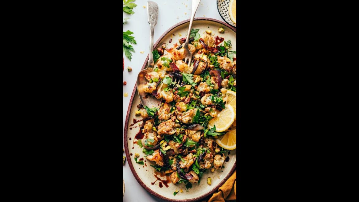 Vibrant Roasted Cauliflower Salad (Middle Eastern-Inspired) | Minimalist Baker Recipes Vibrant Roasted Cauliflower Salad (Middle Eastern-Inspired) | Minimalist Baker Recipes