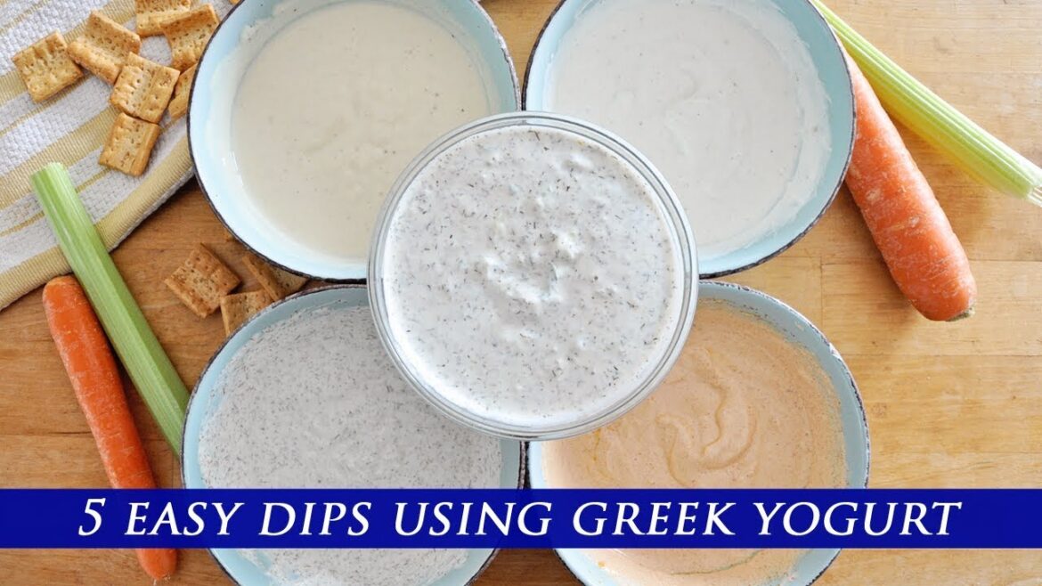 5 HEALTHY & EASY Dips made with GREEK YOGURT 5 HEALTHY & EASY Dips made with GREEK YOGURT