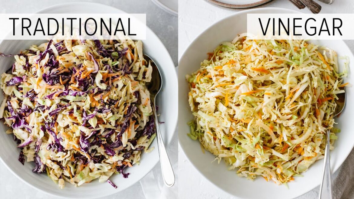 COLESLAW RECIPE – 2 WAYS | classic coleslaw + vinegar coleslaw (no mayo coleslaw) COLESLAW RECIPE - 2 WAYS | classic coleslaw + vinegar coleslaw (no mayo coleslaw)