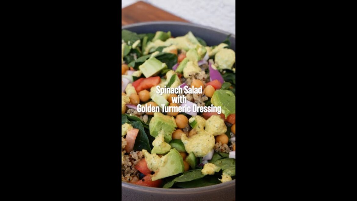 Spinach Salad with Golden Turmeric Dressing