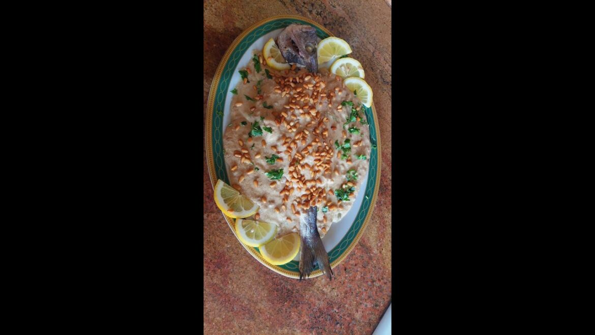 Baked Fish with Tahini Sauce | Lebanese Samkeh Harra