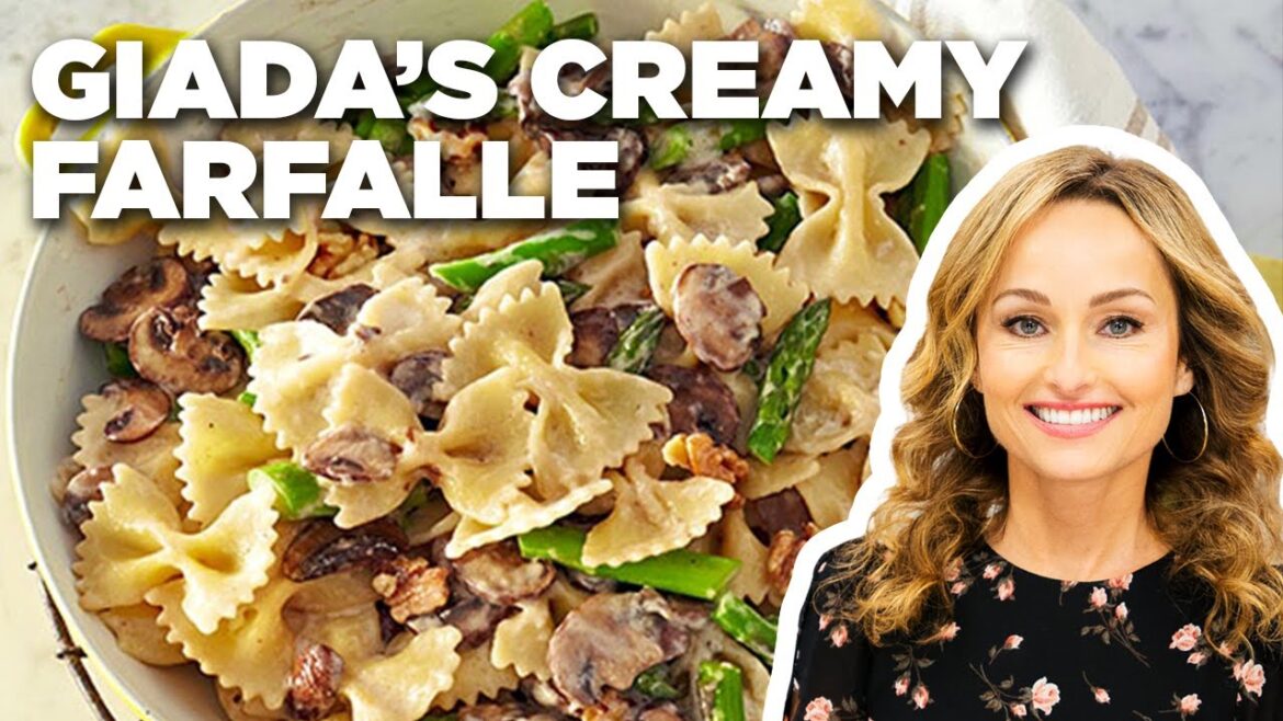 Giada De Laurentiis' Farfalle with Cremini, Asparagus, and Walnuts | Everyday Italian | Food Network
