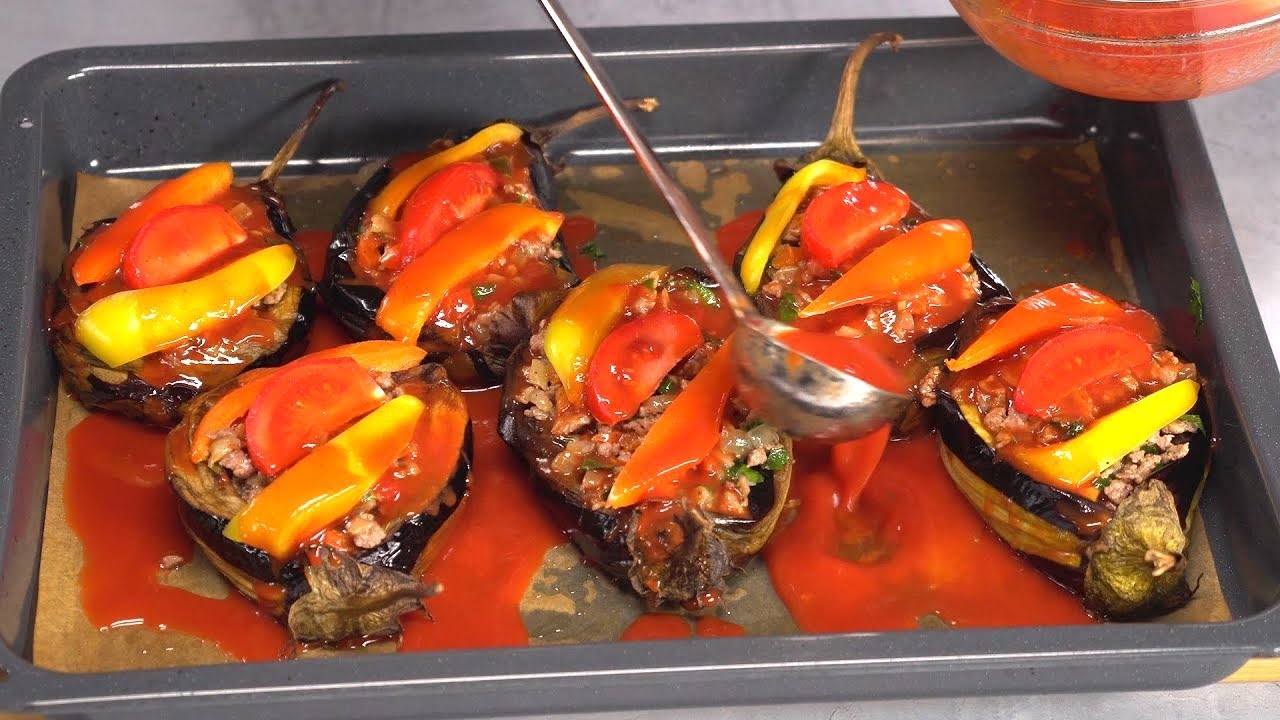 Karnıyarık Turkish STUFFED EGGPLANT Super Delicious OVEN BAKED