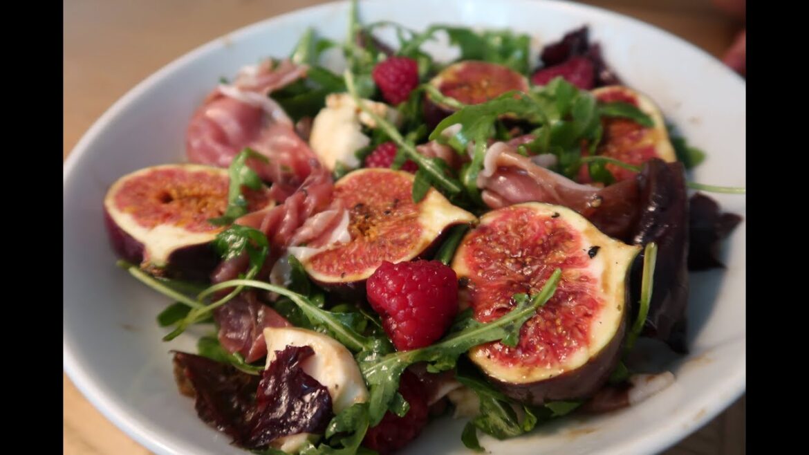 Salad of Raspberry, Prosciutto, Figs and Mozzarella