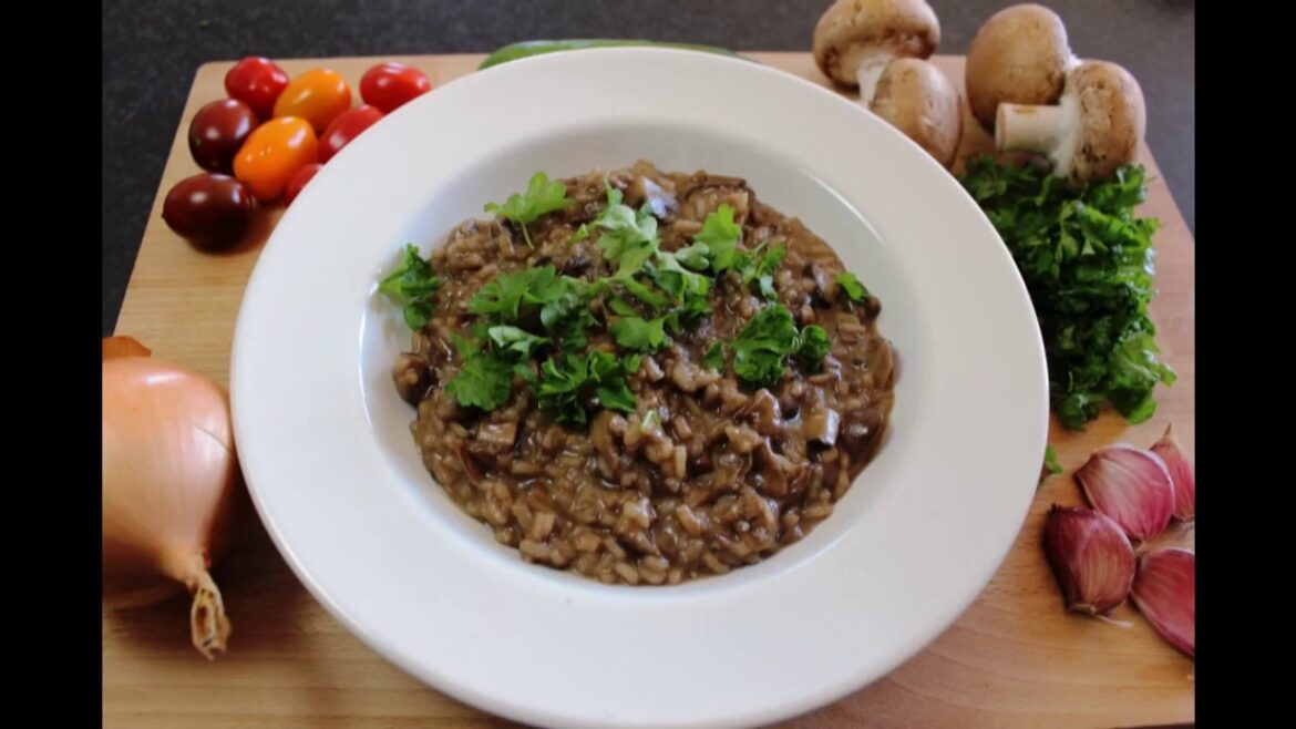 Italian style mixed porcini mushroom risotto.
