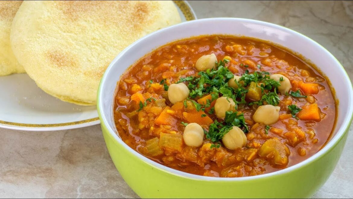 Moroccan Harira –  Red Lentil Soup Recipe  – Vegan Vegetarian Moroccan Harira -  Red Lentil Soup Recipe  - Vegan Vegetarian