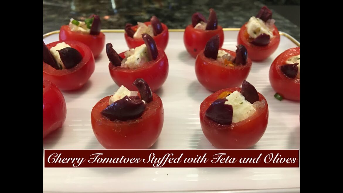 Cherry Tomatoes Stuffed with Feta and Olives