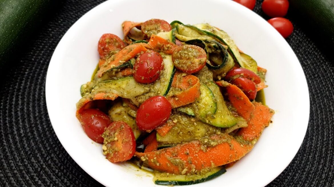 How to make Zucchini Ribbon Salad with Pesto Sauce | Zucchini Ribbon Salad Recipes
