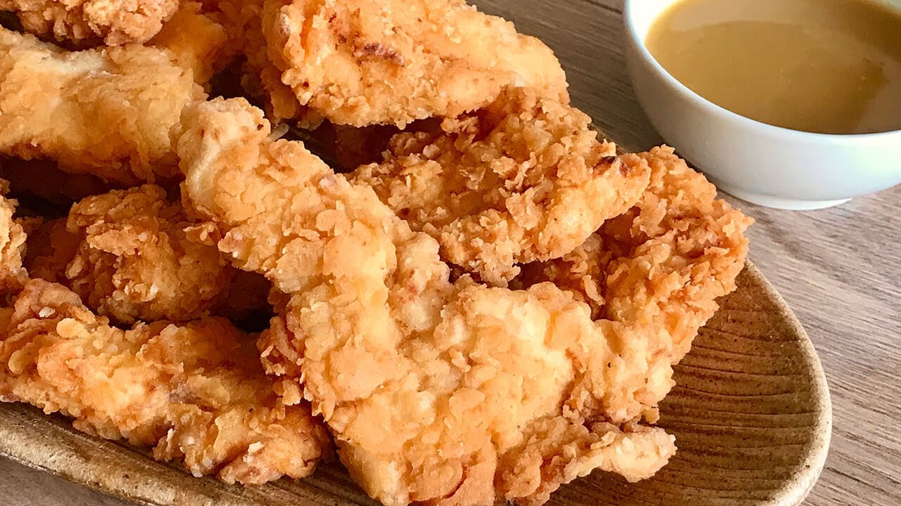 KFCstyle Chicken Strips with Honey Mustard Sauce Dining and Cooking
