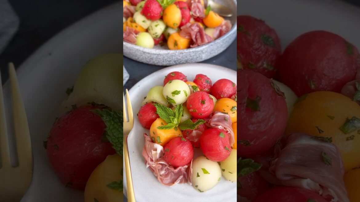 Melon Prosciutto Salad #food #summerrecipes #melon Melon Prosciutto Salad #food #summerrecipes #melon