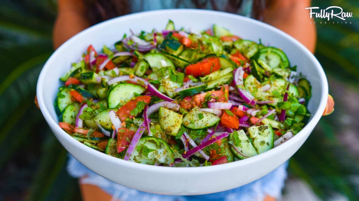 Delicious Mediterranean Fattoush Salad! Savory, FullyRaw, & Vegan! Delicious Mediterranean Fattoush Salad! Savory, FullyRaw, & Vegan!