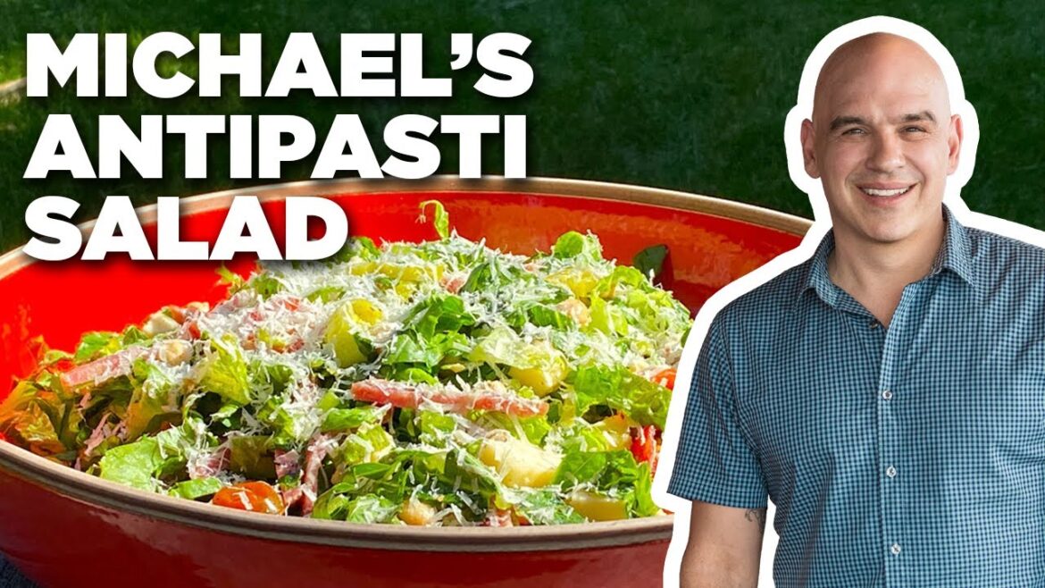 Michael Symon’s Antipasti Salad with Campfire Dressing | Symon’s Dinners Cooking Out | Food Network Michael Symon's Antipasti Salad with Campfire Dressing | Symon's Dinners Cooking Out | Food Network
