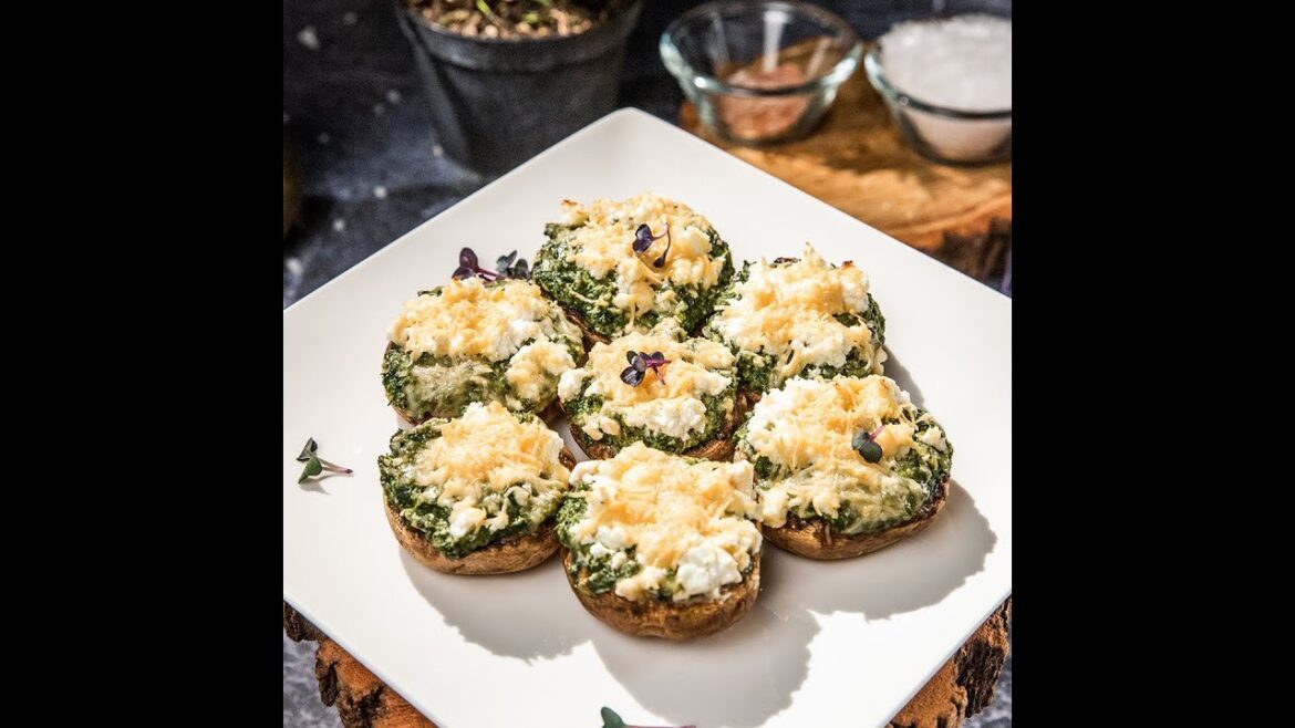 Cheese and Spinach Stuffed Mushrooms