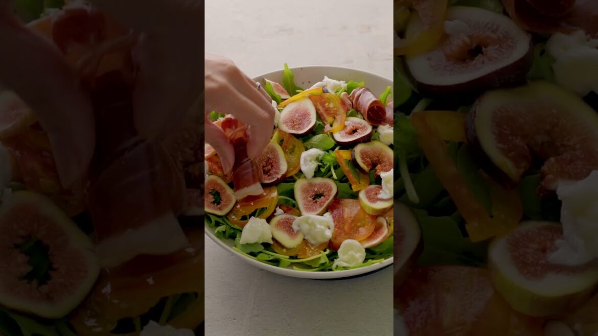 Sexy Fig, Burrata, and Prosciutto Salad with Chili Balsamic Dressing – Food Art #shorts Sexy Fig, Burrata, and Prosciutto Salad with Chili Balsamic Dressing - Food Art #shorts