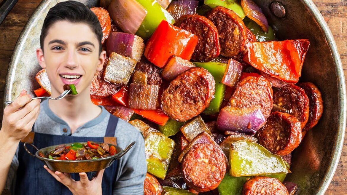 QUICK SAUSAGE & PEPPERS – FOUR INGREDIENTS DINNER RECIPE | Eitan Bernath QUICK SAUSAGE & PEPPERS - FOUR INGREDIENTS DINNER RECIPE | Eitan Bernath