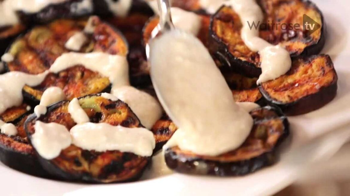 Aubergine salad with feta & mint dressing - Waitrose