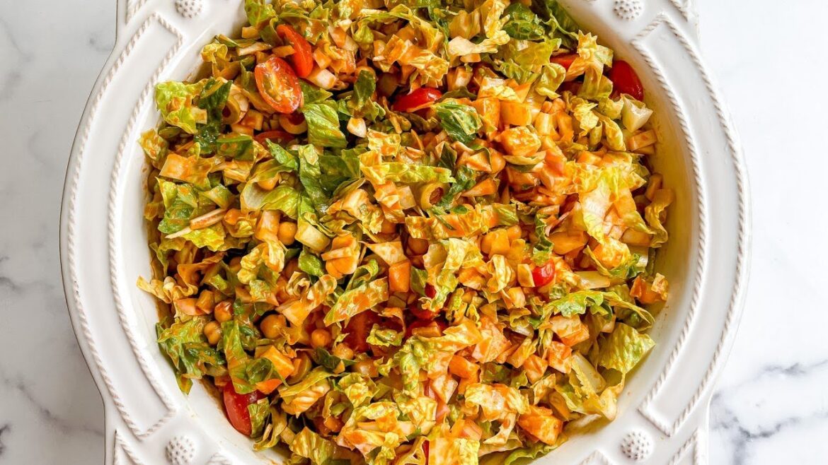 How to Make the TikTok-Famous Mediterranean Chopped Salad with Roasted Red Pepper Dressing