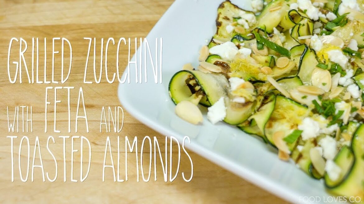Grilled Zucchini Salad with Feta and Toasted Almonds