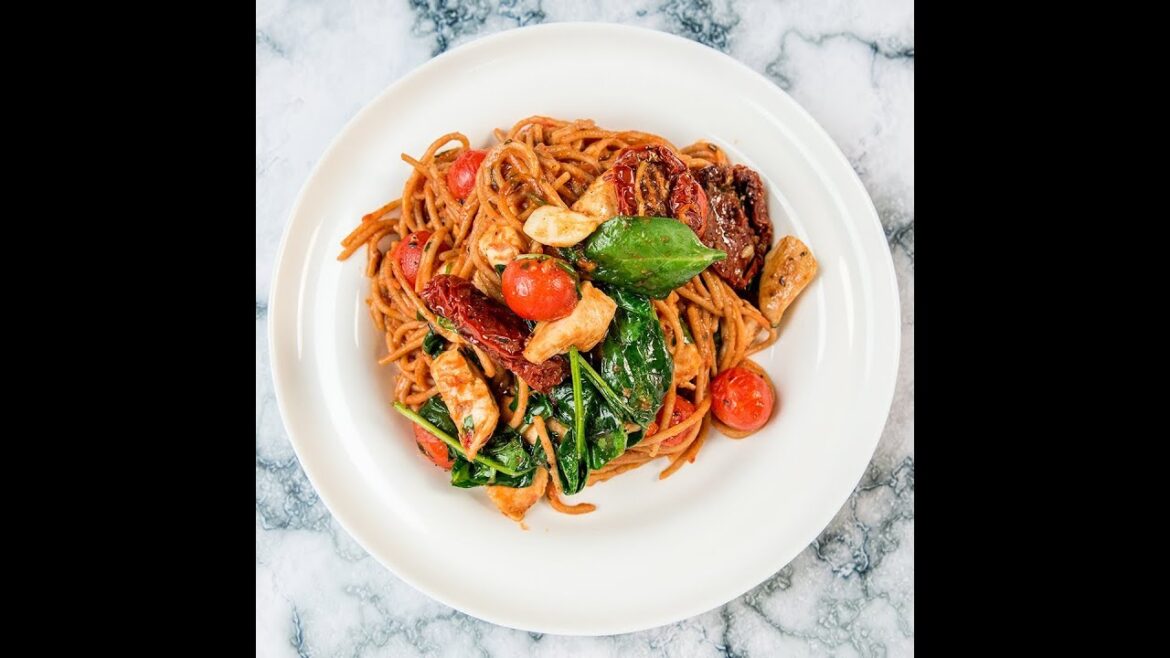 Chicken, Tomato and Spinach Spaghetti