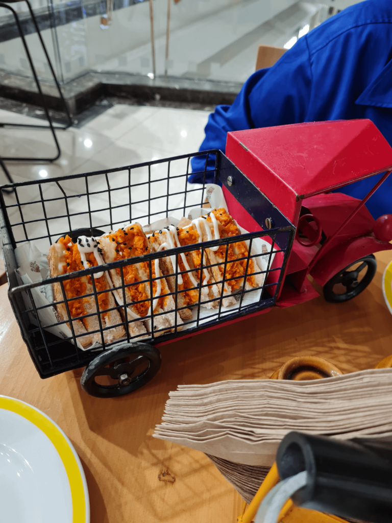 Sandwhich in driverless truck.