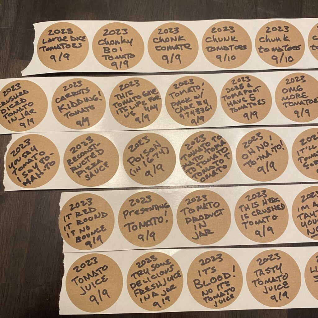 He got slap happy making labels…