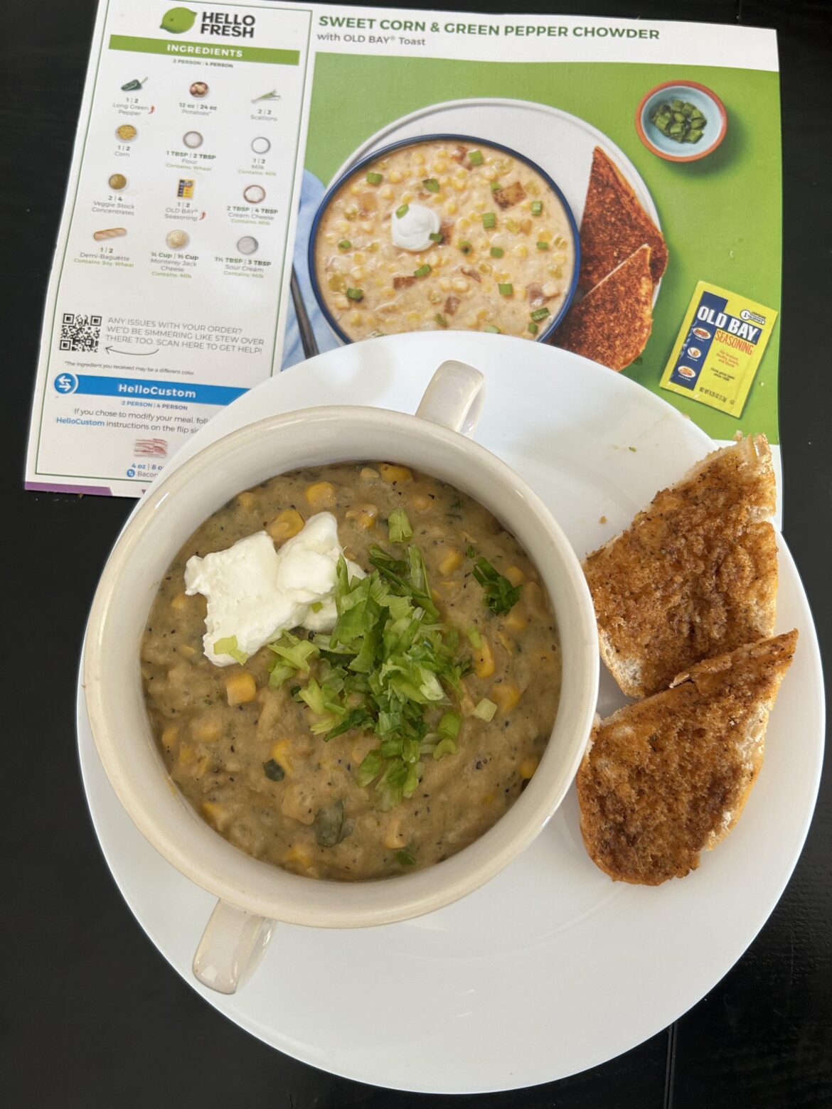 Sweet corn and green jalepeno chowder 5/5