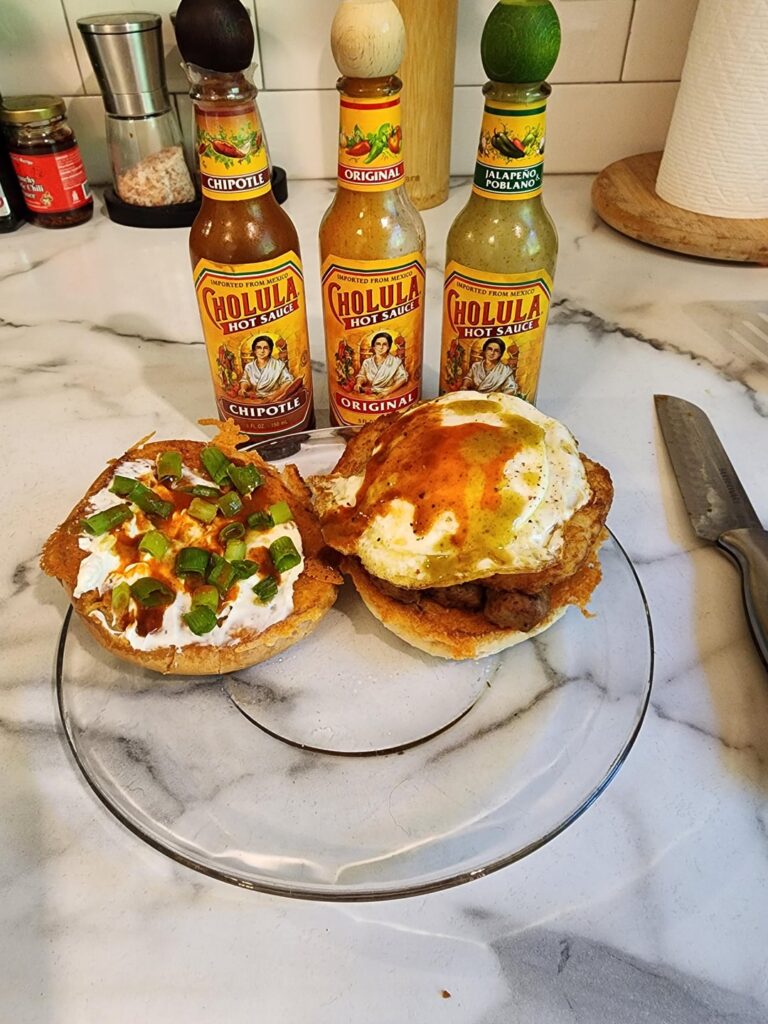 Triple Cholula & Cheddar Crunch Breakfast Bagel