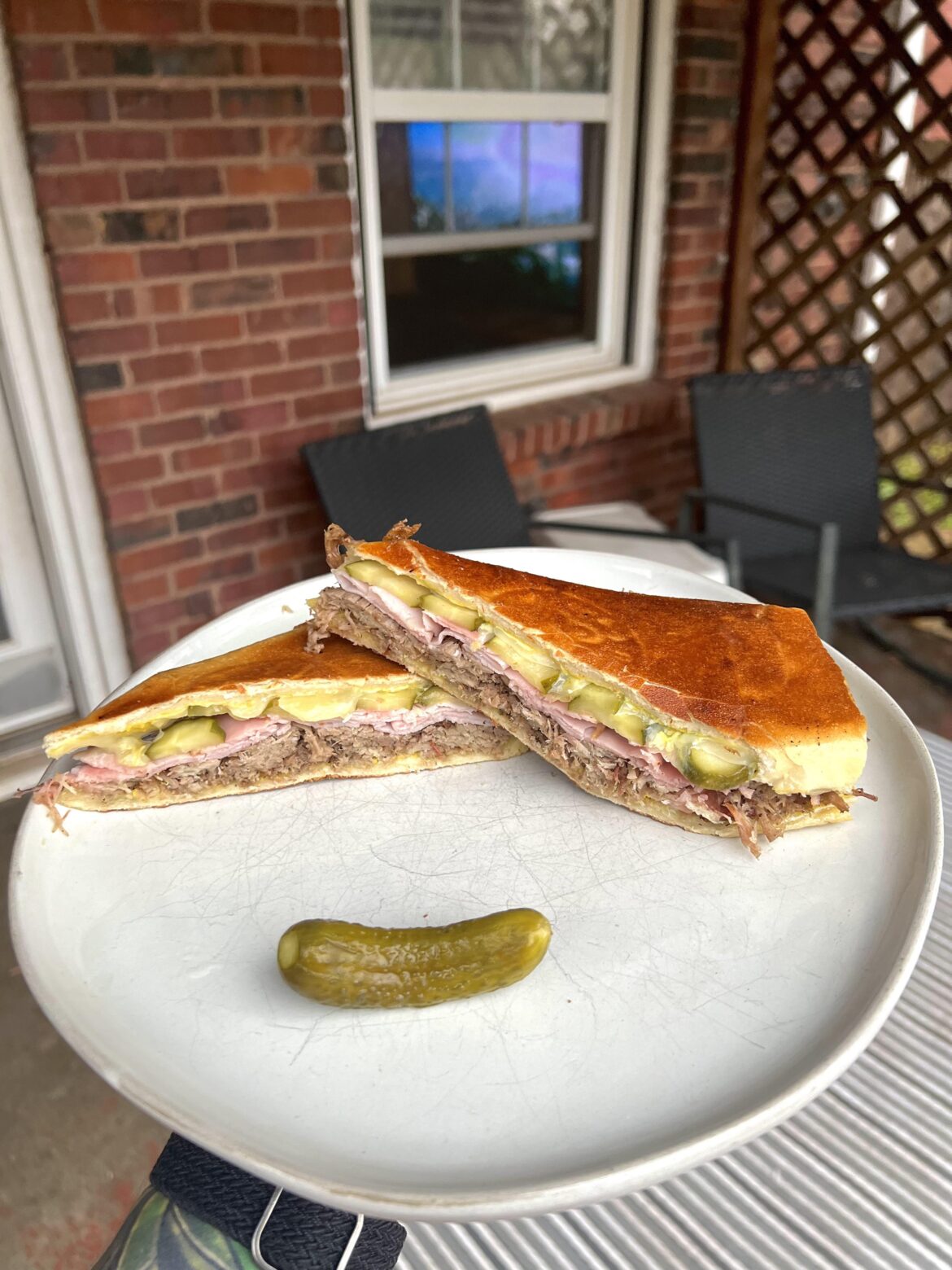 Homemade smoked pork Cuban