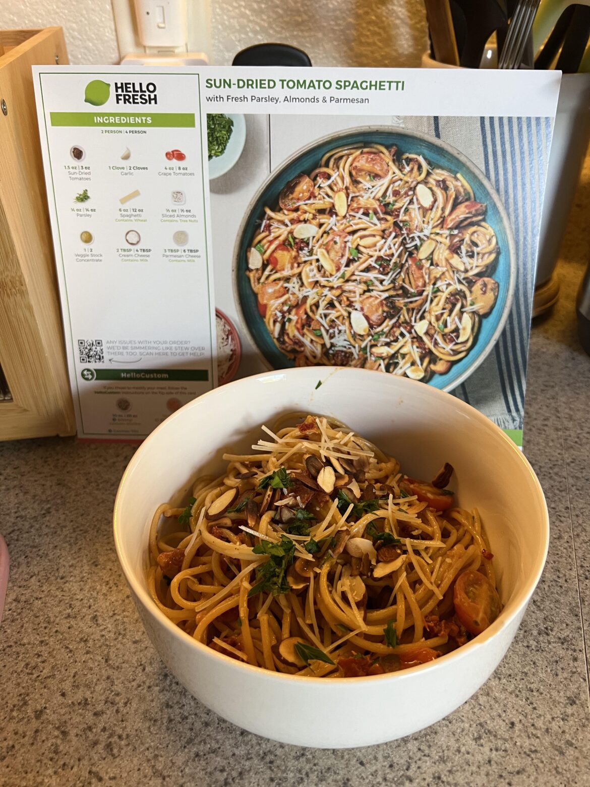 Sun-dried tomato spaghetti…it was soooo good ⭐️⭐️⭐️⭐️⭐️