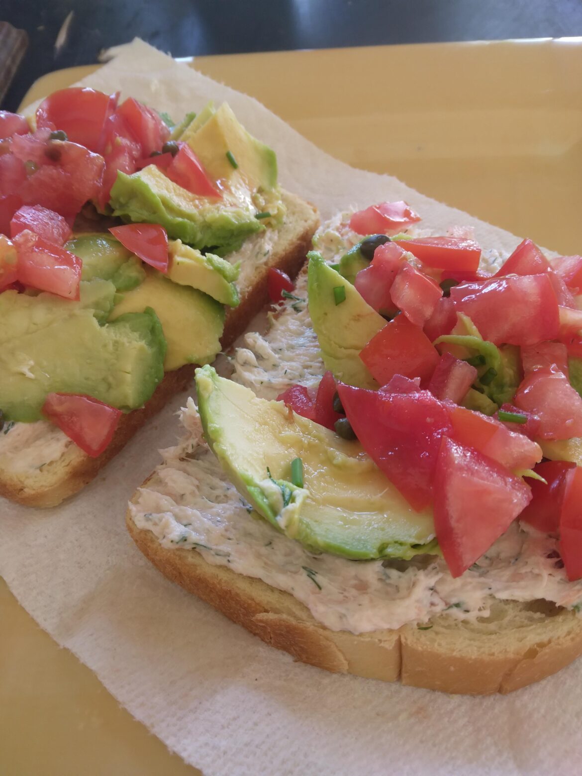 Open Faced Avocado and Tomato