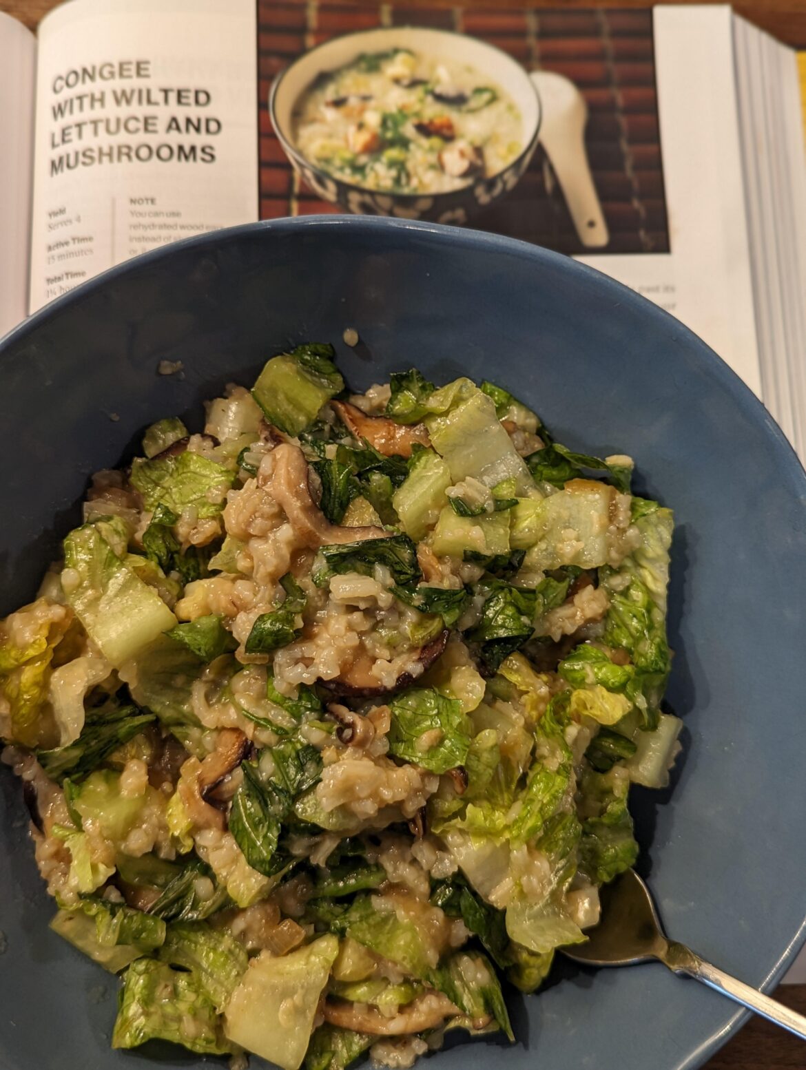 The Wok Weekly #67: Congee w/ Wilted Lettuce and Mushrooms