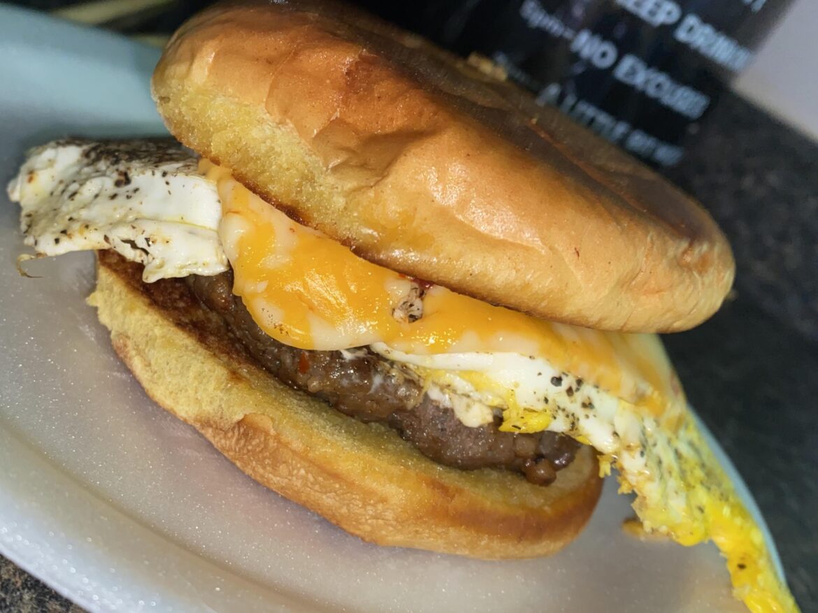 Burger for breakfast