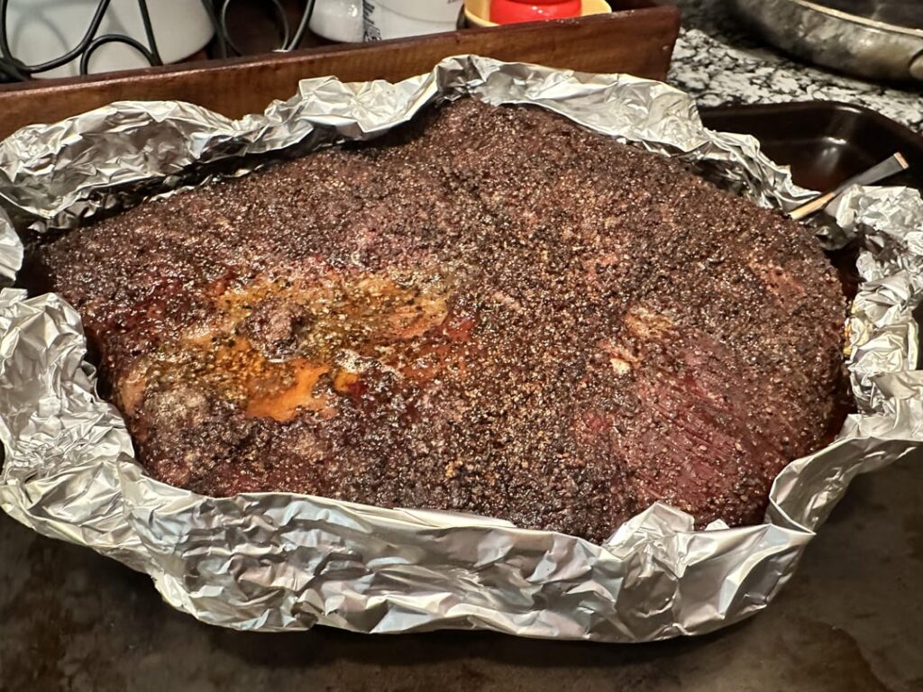 My first brisket flat on the KJ3 for Labor Day