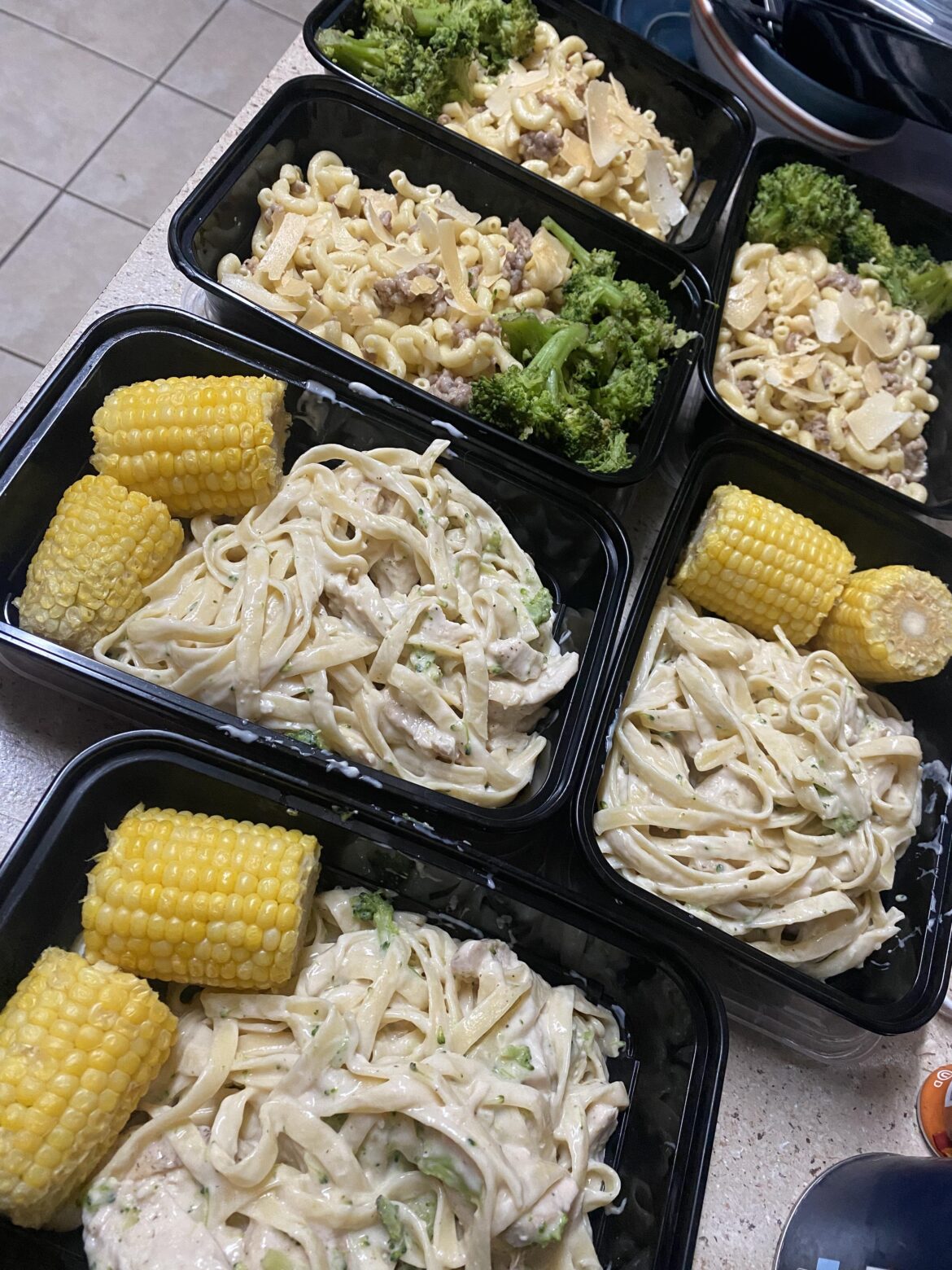 Meal prep cause my boyfriend is carb loading. Recipes from the Intent app.