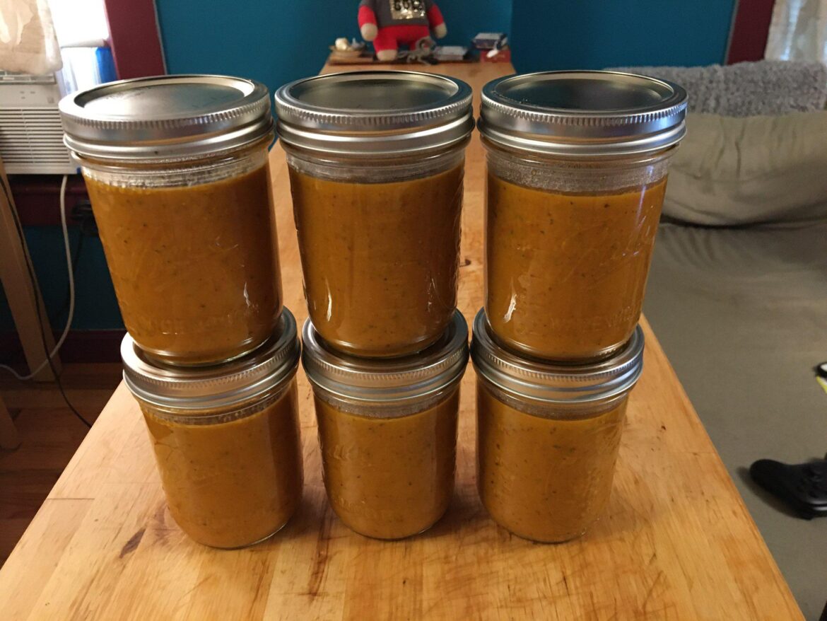 Tomato sauce using whole cherry tomatoes.