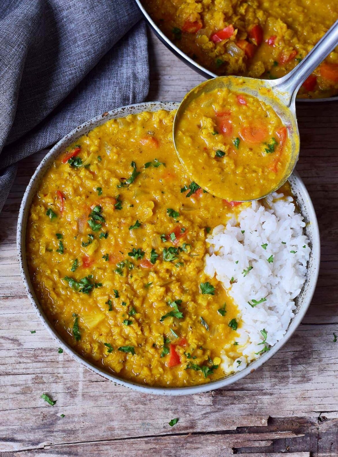 Lentil Dahl so easy and flavorful