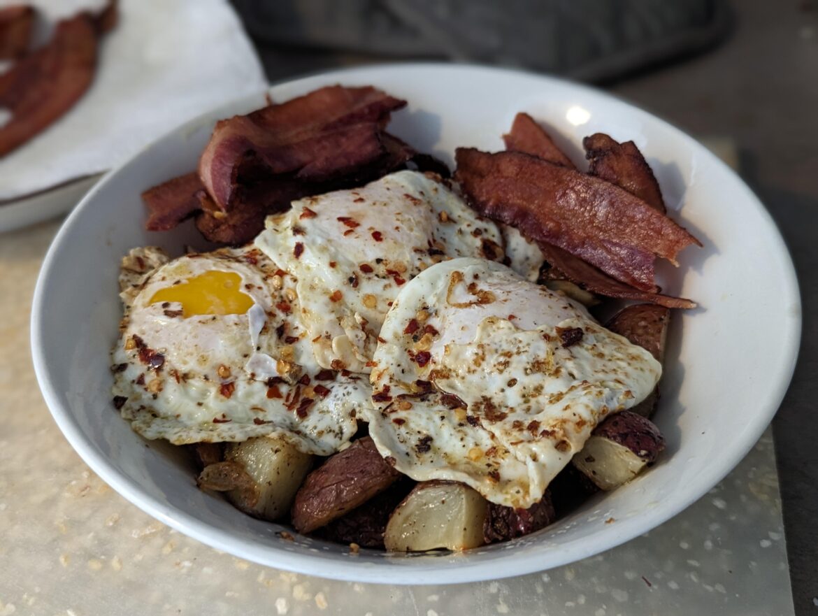 Had a bad day at work so I made this huge breakfast